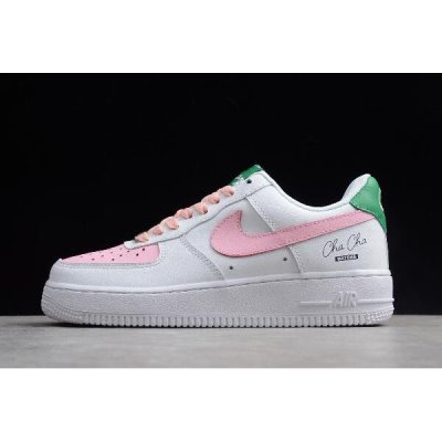 Nike Bayan Air Force 1 Low Beyaz / Pembe / Yeşil Kaykay Ayakkabı Türkiye - 6XQV7S1Y